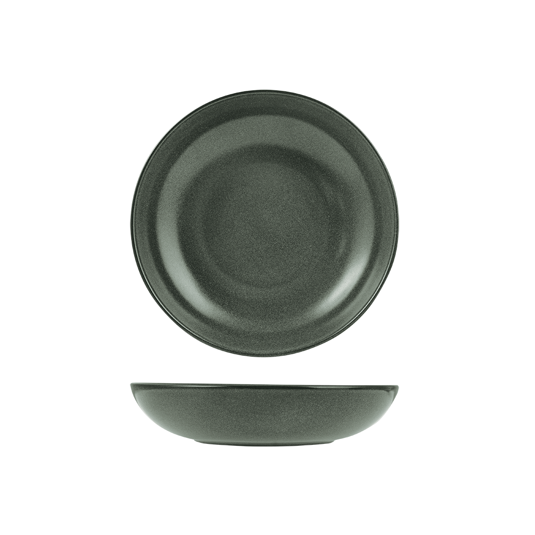 Dark coloured bowl on white background