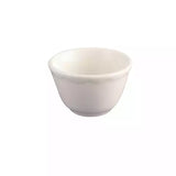 Round white bouillon bowl on white background