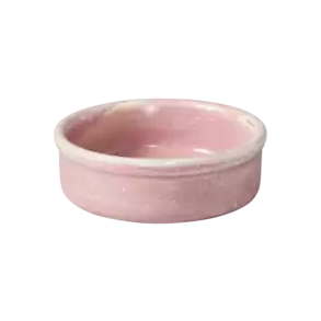 Pink ceramic bowl on a white background
