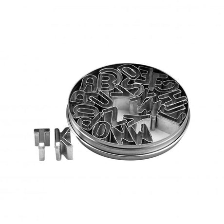 Alphabet Cutter Set (26pce) - 25mm from Chef Inox. made out of Tin Plated and sold in boxes of 1. Hospitality quality at wholesale price with The Flying Fork! 