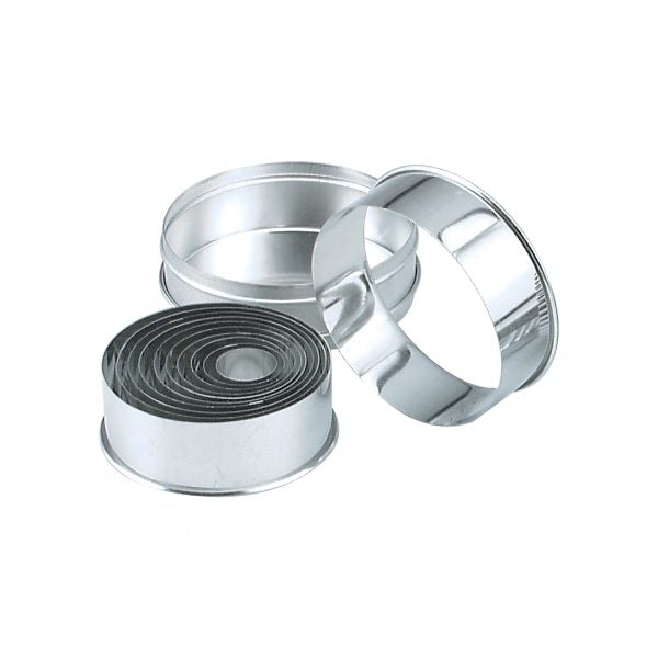 Round Plain Cutter Set (11pce) - 25-95mm from Chef Inox. made out of Tin Plated and sold in boxes of 1. Hospitality quality at wholesale price with The Flying Fork! 