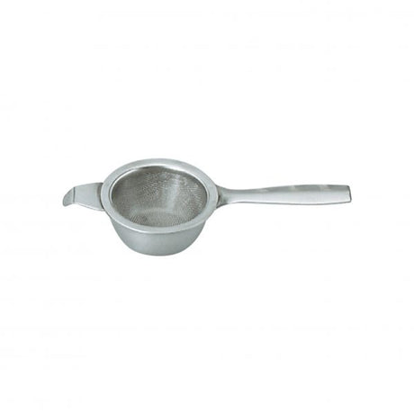 Tea Strainer With Drip Bowl from Chef Inox. made out of Stainless Steel and sold in boxes of 1. Hospitality quality at wholesale price with The Flying Fork! 