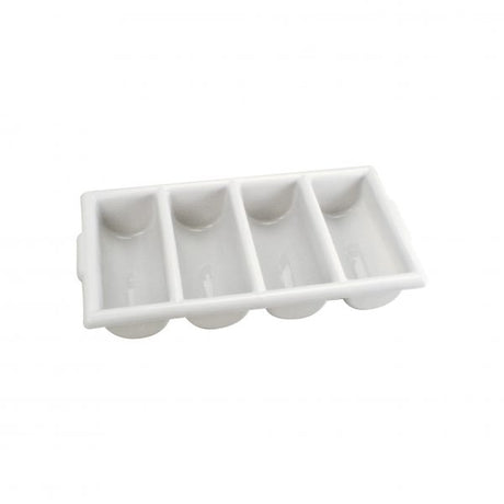 Cutlery Box With 4 Compartments - White from Chef Inox. made out of Plastic and sold in boxes of 1. Hospitality quality at wholesale price with The Flying Fork! 