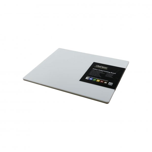 Polypropylene Cutting Board - 380x510x12mm, White from Chef Inox. made out of Polypropylene and sold in boxes of 6. Hospitality quality at wholesale price with The Flying Fork! 