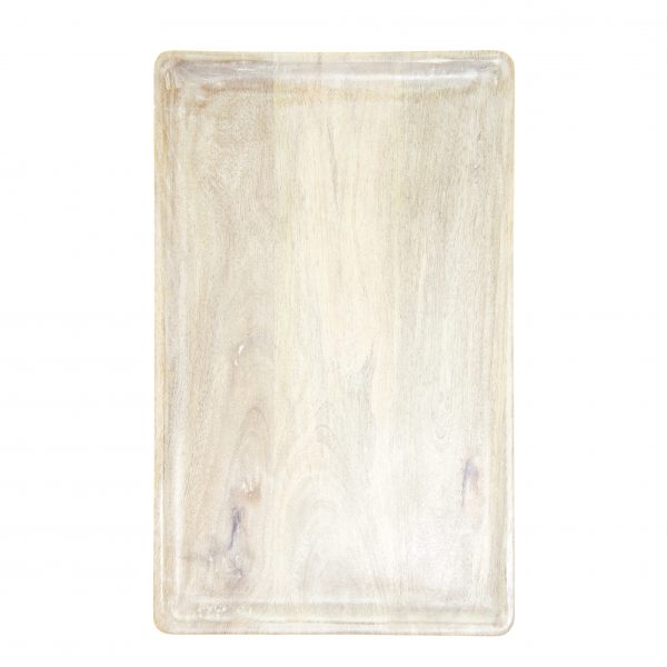 Rectangle Serving Board With Handle - 360x180x15mm, Mangowood, White from Chef Inox. made out of Mangowood and sold in boxes of 1. Hospitality quality at wholesale price with The Flying Fork! 
