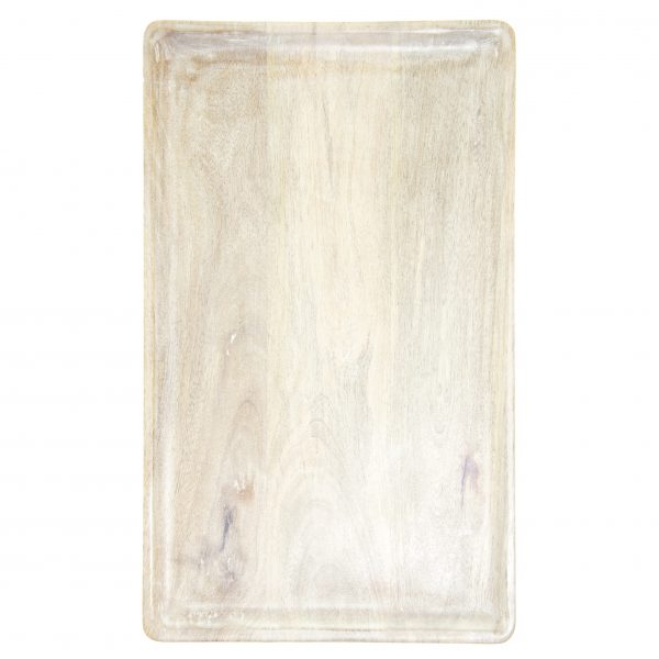 Rectangle Serving Board With Handle - 400x200x15mm, Mangowood, White from Chef Inox. made out of Mangowood and sold in boxes of 1. Hospitality quality at wholesale price with The Flying Fork! 