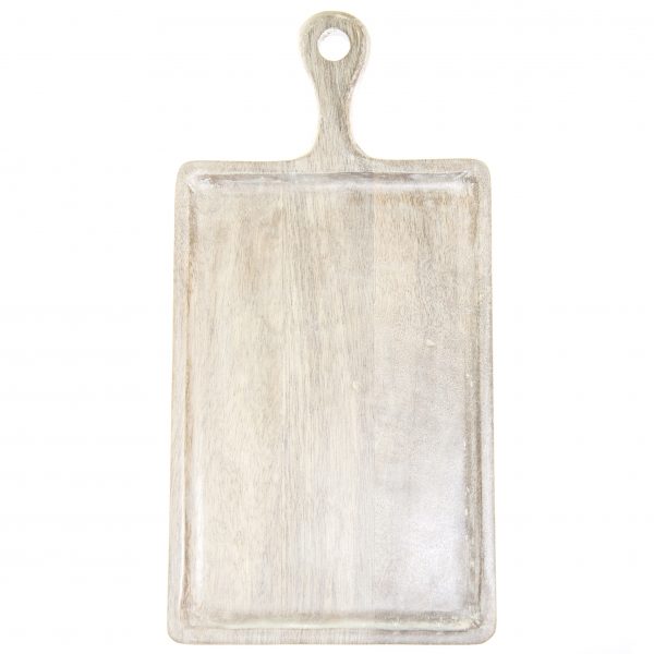Rectangle Serving Board With Handle - 520x700x440mm, Mangowood, White from Chef Inox. made out of Mangowood and sold in boxes of 1. Hospitality quality at wholesale price with The Flying Fork! 