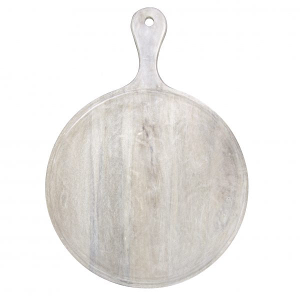Round Serving Board With Handle - 570x780x35mm, Mangowood, White from Chef Inox. made out of Mangowood and sold in boxes of 1. Hospitality quality at wholesale price with The Flying Fork! 