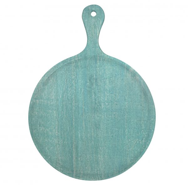 Round Serving Board With Handle - 570x780x35mm, Mangowood, Aqua from Chef Inox. made out of Mangowood and sold in boxes of 1. Hospitality quality at wholesale price with The Flying Fork! 