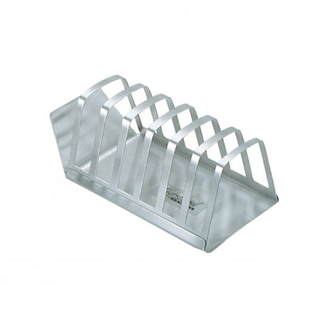 6-Slice Toast Rack With Base from Chef Inox. made out of Stainless Steel and sold in boxes of 1. Hospitality quality at wholesale price with The Flying Fork! 