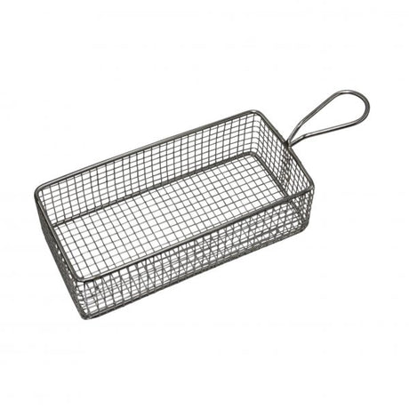 Rectangular Serving Basket - 220x100x60mm, With Long Handle from Chef Inox. made out of Stainless Steel and sold in boxes of 6. Hospitality quality at wholesale price with The Flying Fork! 