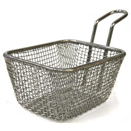Rectangular Serving Basket - 100x90x6mm, With Long Handle from Chef Inox. made out of Stainless Steel and sold in boxes of 6. Hospitality quality at wholesale price with The Flying Fork! 