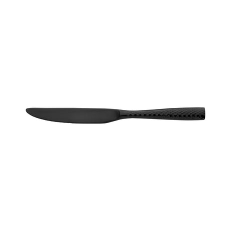 Table Knife - Solid Handle - Lucca Faceted, Black from Fortessa. made out of Stainless Steel and sold in boxes of 12. Hospitality quality at wholesale price with The Flying Fork! 
