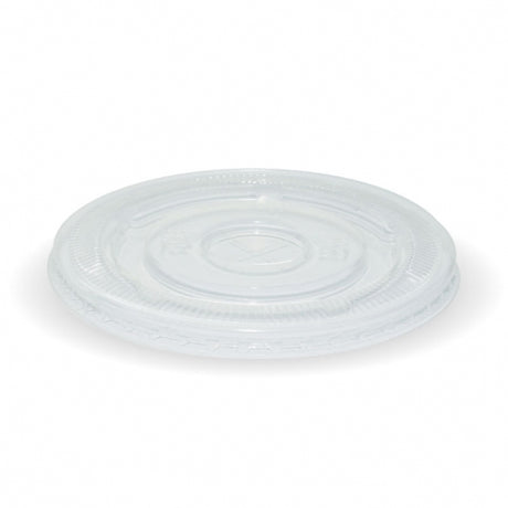 90mm PLA large lid - straw slot, clear from Biopak. Compostable, made out of PLA and sold in boxes of 1. Hospitality quality at wholesale price with The Flying Fork! 