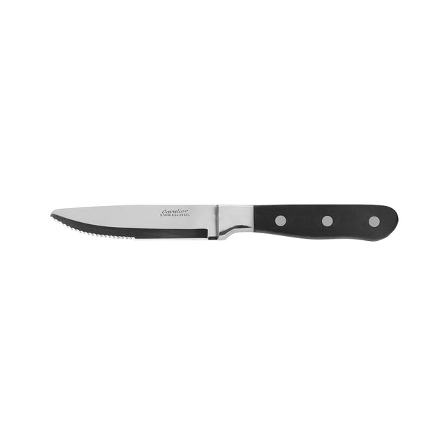 Steak Knife - Cavalier - Forged Black Hdl, 115Mm from Cavalier. Sold in boxes of 1. Hospitality quality at wholesale price with The Flying Fork! 