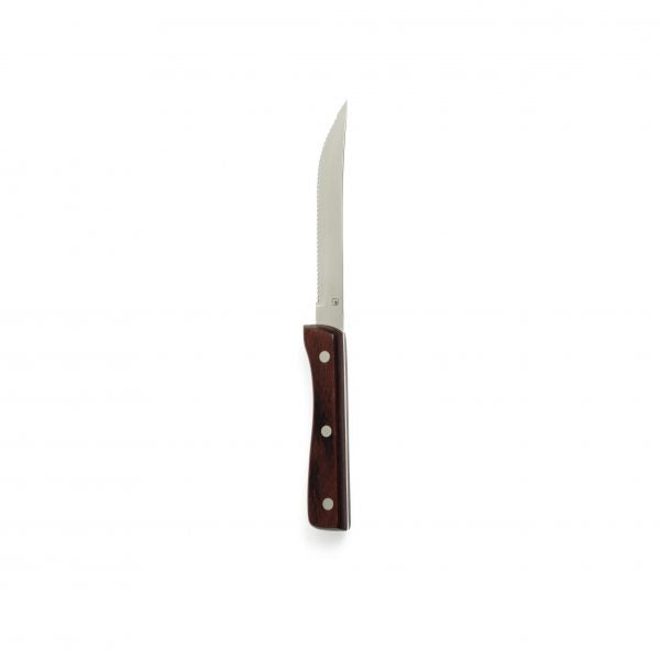 Steak Knife, With Pointed Tip, Pakkawood from tablekraft. made out of Stainless Steel and sold in boxes of 12. Hospitality quality at wholesale price with The Flying Fork! 