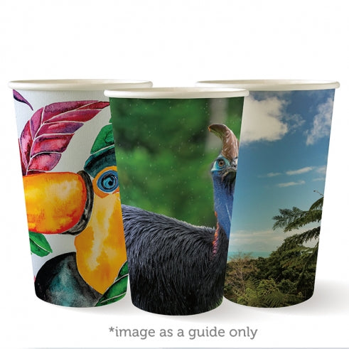 Biocup Single Wall - Art Series, 16oz (Box of 1000) from BioPak. Compostable, made out of Paper and Bioplastic and sold in boxes of 1. Hospitality quality at wholesale price with The Flying Fork! 
