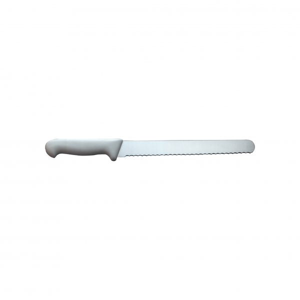 Serrated Slicer - 250mm, White from Ivo. made out of Stainless Steel and sold in boxes of 1. Hospitality quality at wholesale price with The Flying Fork! 