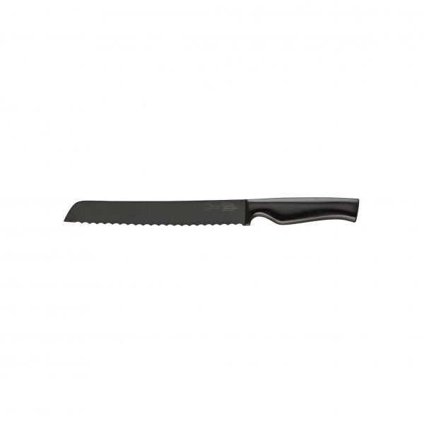 Bread Knife - 205mm, Serrated, Virtu, Black from Ivo. made out of Stainless Steel and sold in boxes of 1. Hospitality quality at wholesale price with The Flying Fork! 
