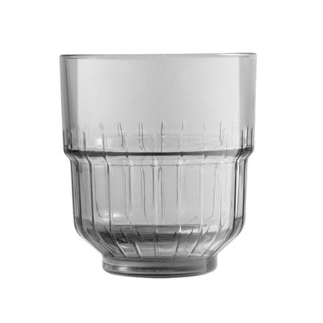 Glass tumbler on clear background