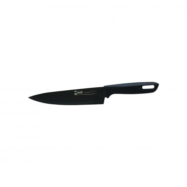 Chefs Knife - 180mm, Titanium Evo Black Handle from Ivo. made out of Titanium and sold in boxes of 6. Hospitality quality at wholesale price with The Flying Fork! 