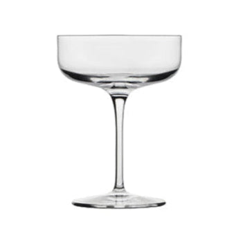 Clear cocktail saucer on white background