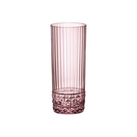 America 20's - Long Drink 400Ml Lilac Rose from Bormioli Rocco. Fine rim, made out of Glass and sold in boxes of 6. Hospitality quality at wholesale price with The Flying Fork! 
