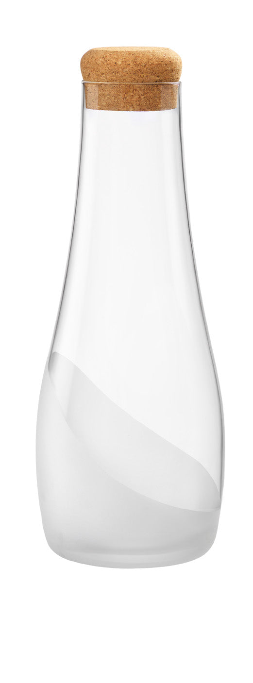 Carafe with Cork Lid Part Frosted - 1.0L, Wave from Bormioli Rocco. made out of Glass and sold in boxes of 6. Hospitality quality at wholesale price with The Flying Fork! 