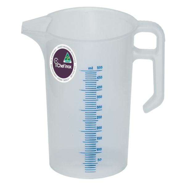 Thermo Measuring Jug - 0.5L, Blue from Chef Inox. made out of Polypropylene and sold in boxes of 1. Hospitality quality at wholesale price with The Flying Fork! 