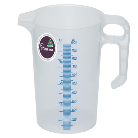 Thermo Measuring Jug - 1.0L, Blue from Chef Inox. made out of Polypropylene and sold in boxes of 1. Hospitality quality at wholesale price with The Flying Fork! 