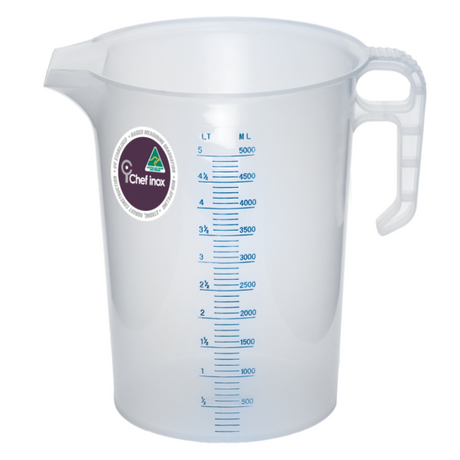 Thermo Measuring Jug - 5.0L, Blue from Chef Inox. made out of Polypropylene and sold in boxes of 1. Hospitality quality at wholesale price with The Flying Fork! 