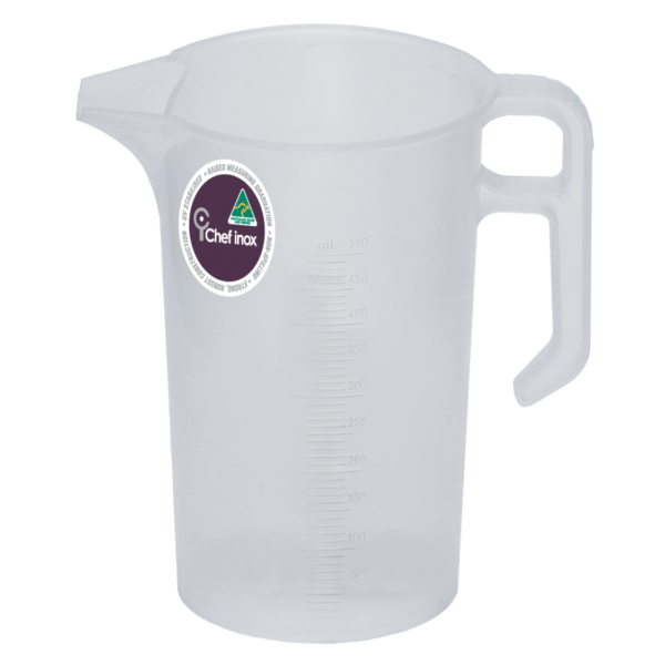 Thermo Measuring Jug - 0.5L, Clear from Chef Inox. made out of Polypropylene and sold in boxes of 1. Hospitality quality at wholesale price with The Flying Fork! 
