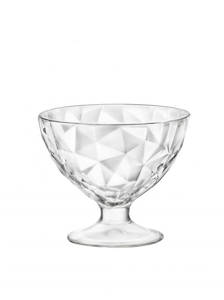 Diamond Dessert Coupe - 360ml from Bormioli Rocco. made out of Glass and sold in boxes of 24. Hospitality quality at wholesale price with The Flying Fork! 