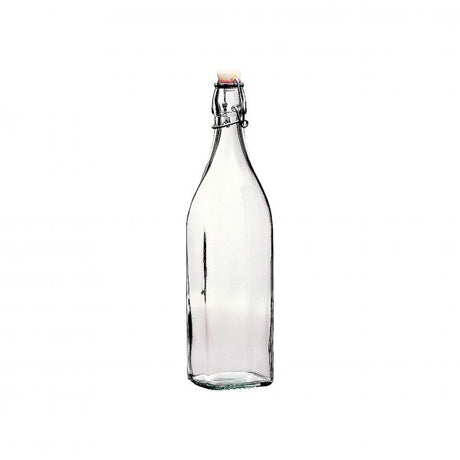 Swing Bottle - 1.0L, White Top from Bormioli Rocco. made out of Glass and sold in boxes of 6. Hospitality quality at wholesale price with The Flying Fork! 