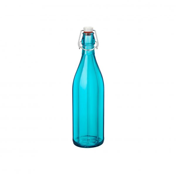 Oxford Bottle with Top - 1.0L, Sky Blue from Bormioli Rocco. made out of Glass and sold in boxes of 6. Hospitality quality at wholesale price with The Flying Fork! 