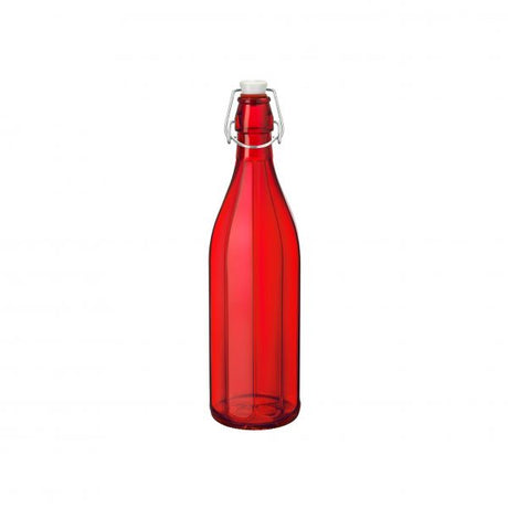 Oxford Bottle with Top - 1.0L, Red from Bormioli Rocco. made out of Glass and sold in boxes of 6. Hospitality quality at wholesale price with The Flying Fork! 