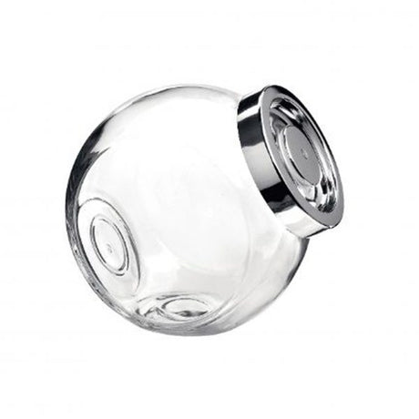 Pandora Jar with Chrome Lid - from Bormioli Rocco. made out of Glass and sold in boxes of 6. Hospitality quality at wholesale price with The Flying Fork! 