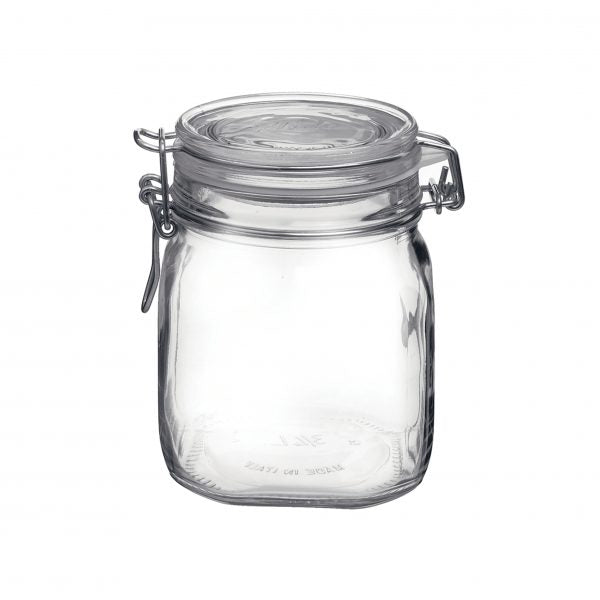 Fido Jar with Clear Lid - 0.75L from Bormioli Rocco. made out of Glass and sold in boxes of 12. Hospitality quality at wholesale price with The Flying Fork! 