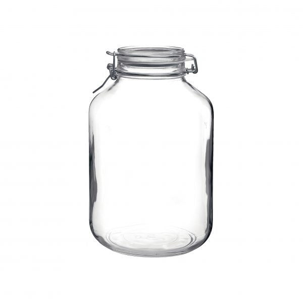 Fido Jar with Clear Lid - 4.88L from Bormioli Rocco. made out of Glass and sold in boxes of 6. Hospitality quality at wholesale price with The Flying Fork! 