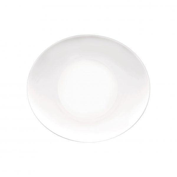 Oval Platter - 270x240mm, Prometeo, Coupe White from Bormioli Rocco. made out of Glass and sold in boxes of 24. Hospitality quality at wholesale price with The Flying Fork! 