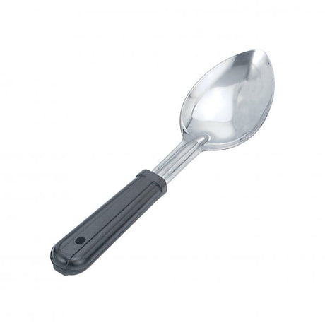 Solid Basting Spoon - 11, Poly Handle from Chef Inox. Solid, made out of Stainless Steel and sold in boxes of 12. Hospitality quality at wholesale price with The Flying Fork! 