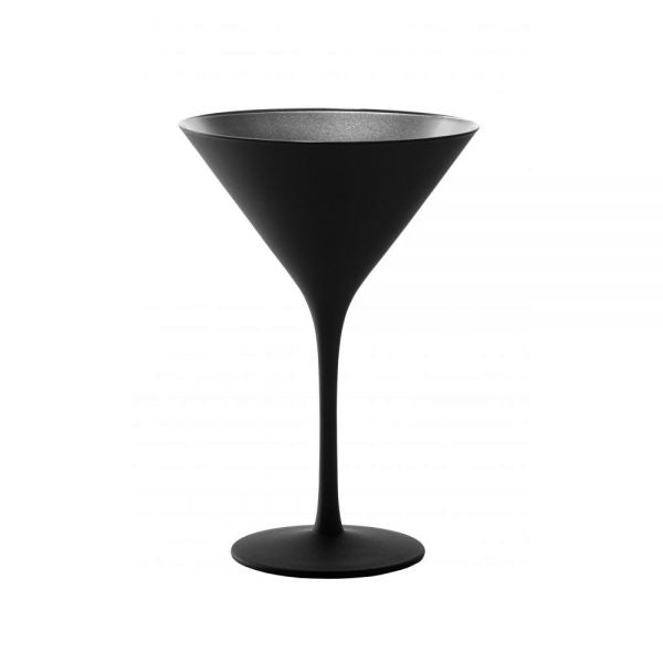 Cocktail Glass - 240ml, Olympic, Matt Black-Silver from Stolzle. made out of Glass and sold in boxes of 24. Hospitality quality at wholesale price with The Flying Fork! 