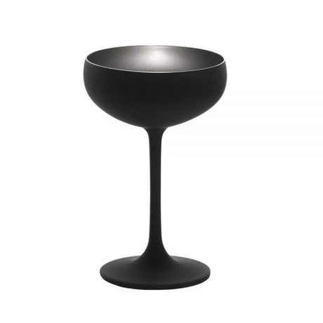 Champagne Coupe - 230ml, Olympic, Matt Black-Silver from Stolzle. made out of Glass and sold in boxes of 24. Hospitality quality at wholesale price with The Flying Fork! 