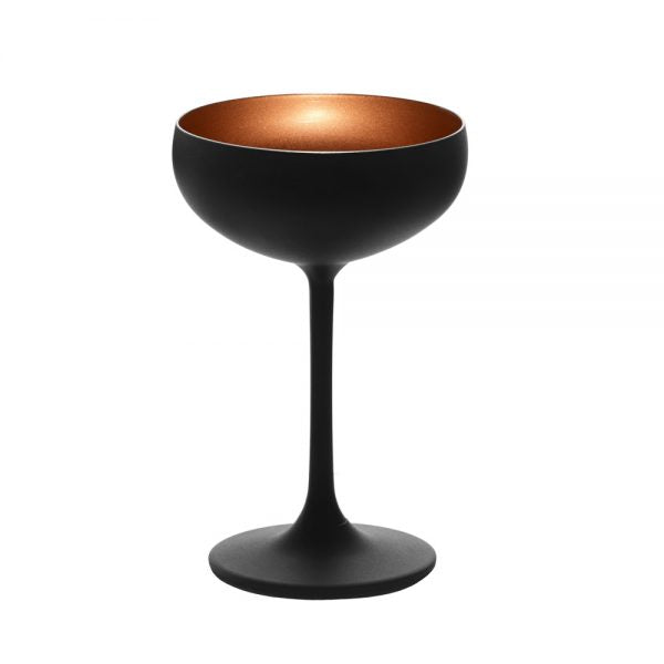 Champagne Coupe - 230ml, Olympic, Matt Black-Bronze from Stolzle. made out of Glass and sold in boxes of 24. Hospitality quality at wholesale price with The Flying Fork! 