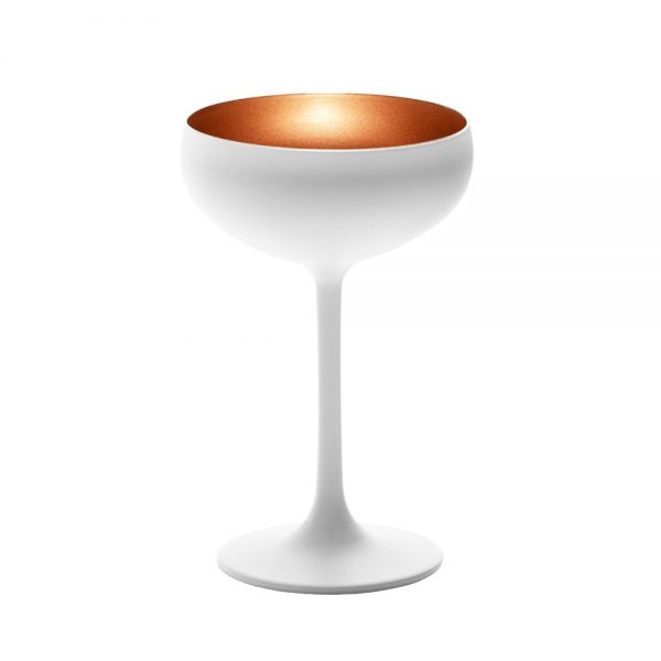 Champagne Coupe - 230ml, Olympic, Matt White-Bronze from Stolzle. made out of Glass and sold in boxes of 24. Hospitality quality at wholesale price with The Flying Fork! 