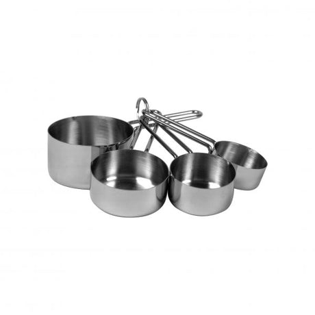 4 measuring cups on different size on a white background