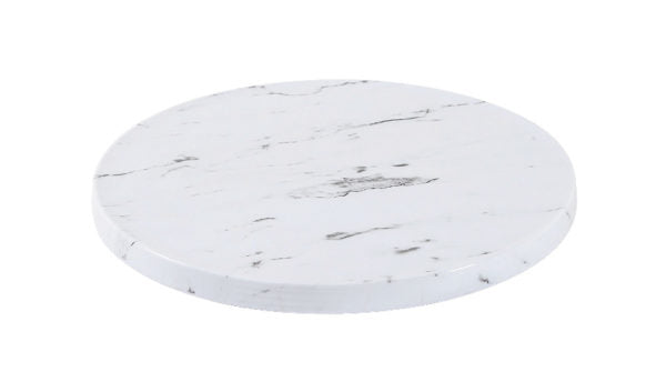 Round Board - 285x18mm, Form, White Marble Effect from Zicco. made out of Melamine and sold in boxes of 1. Hospitality quality at wholesale price with The Flying Fork! 