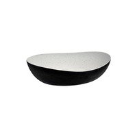 EMERGE BOWL - 348x270mm, STONE NATURAL / BLACK from Cheforward. made out of Melamine and sold in boxes of 6. Hospitality quality at wholesale price with The Flying Fork! 
