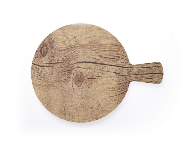 Round Melamine Board With Handle - 280mm, 370mm, Wood Effect from Chef Inox. Sold in boxes of 1. Hospitality quality at wholesale price with The Flying Fork! 