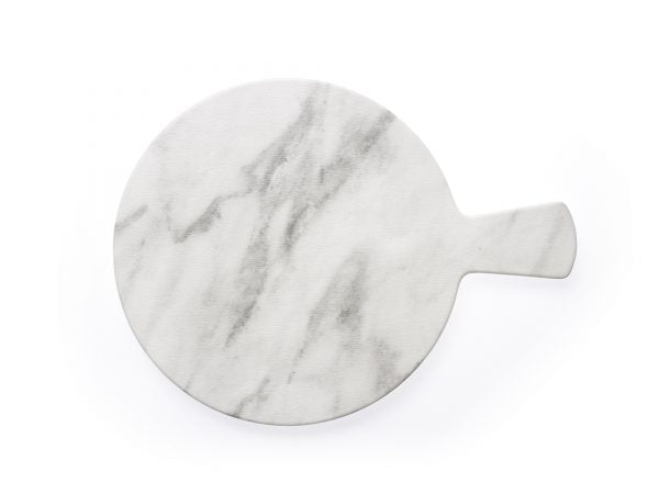 Round Melamine Board With Handle - 280mm, 370mm, Marble Effect from Chef Inox. Sold in boxes of 1. Hospitality quality at wholesale price with The Flying Fork! 